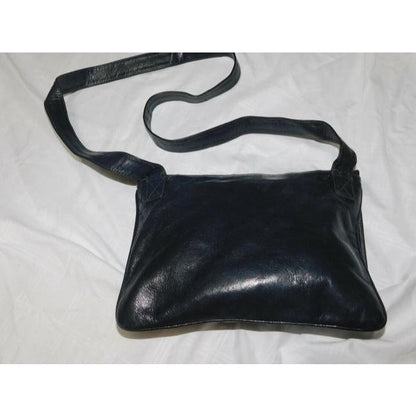 Fendi Shoulder W Satchel Cross Body Or W Multi Color Rainbow Stitches On Navy Leather Messenger Bag