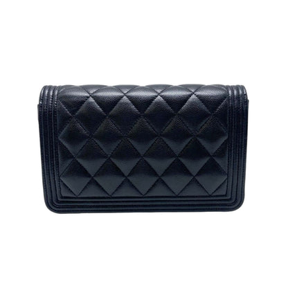 Boy Wallet on Chain WOC Caviar Quilted Black GHW
