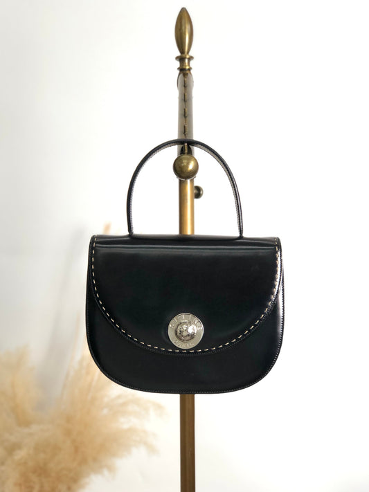 CELINE Starball Round Handbag Black Vintage 2ngrau