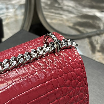 Yves Saint Laurent Sunset Medium Chain Bag Red