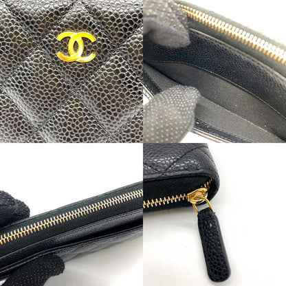 Chanel Classic Caviar Leather Long Wallet Black