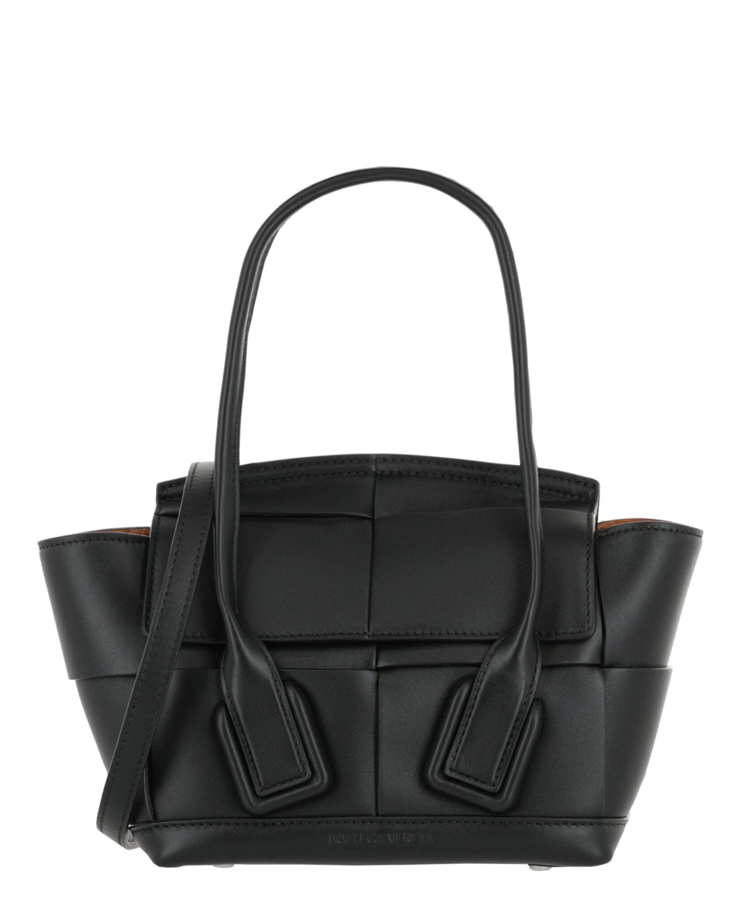 Bottega Veneta Womens Arco 33 Mini Grainy Leather Top-Handle Bag Small Black