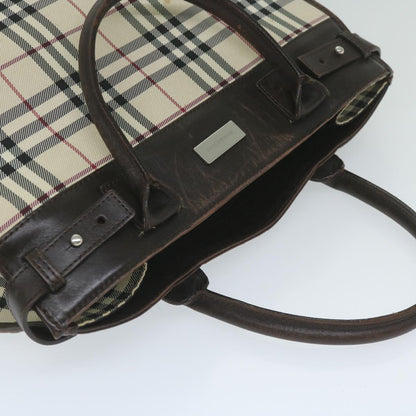 Burberry Nova Check Shoulder Bag Nylon Canvas Beige Auth 60156