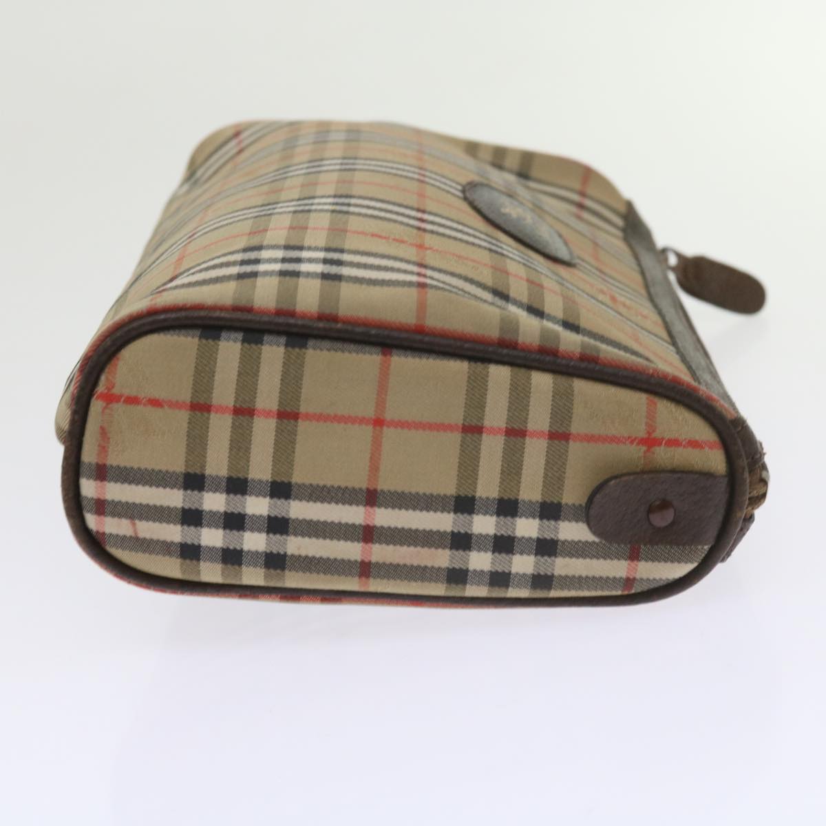BurberrySs Nova Check Clutch Bag Nylon Canvas Beige Auth 60353