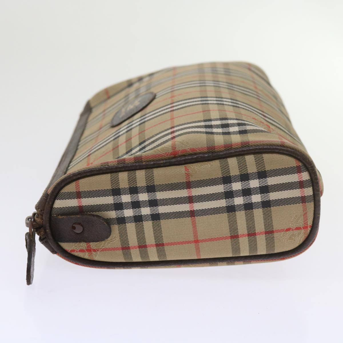 BurberrySs Nova Check Clutch Bag Nylon Canvas Beige Auth 60353