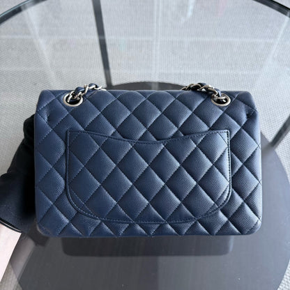 Chanel Classic Flap Small - Caviar 23CM Quilted Dark Blue Gold Hardware Series 24