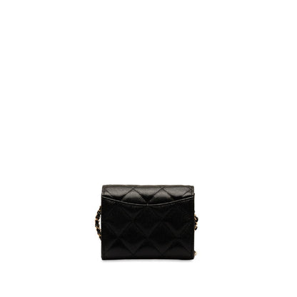 Chanel Matrases Coco Mini Chain Wallet Black G Caviar S  Chanel