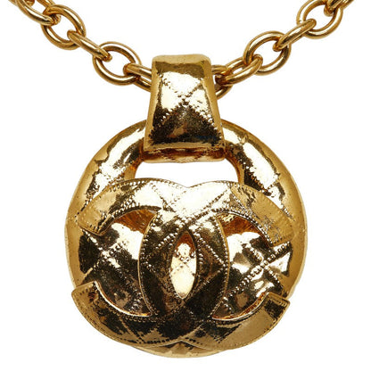 Chanel vintage cocomark big mattress chain necklace gold makeup ladies Chanel