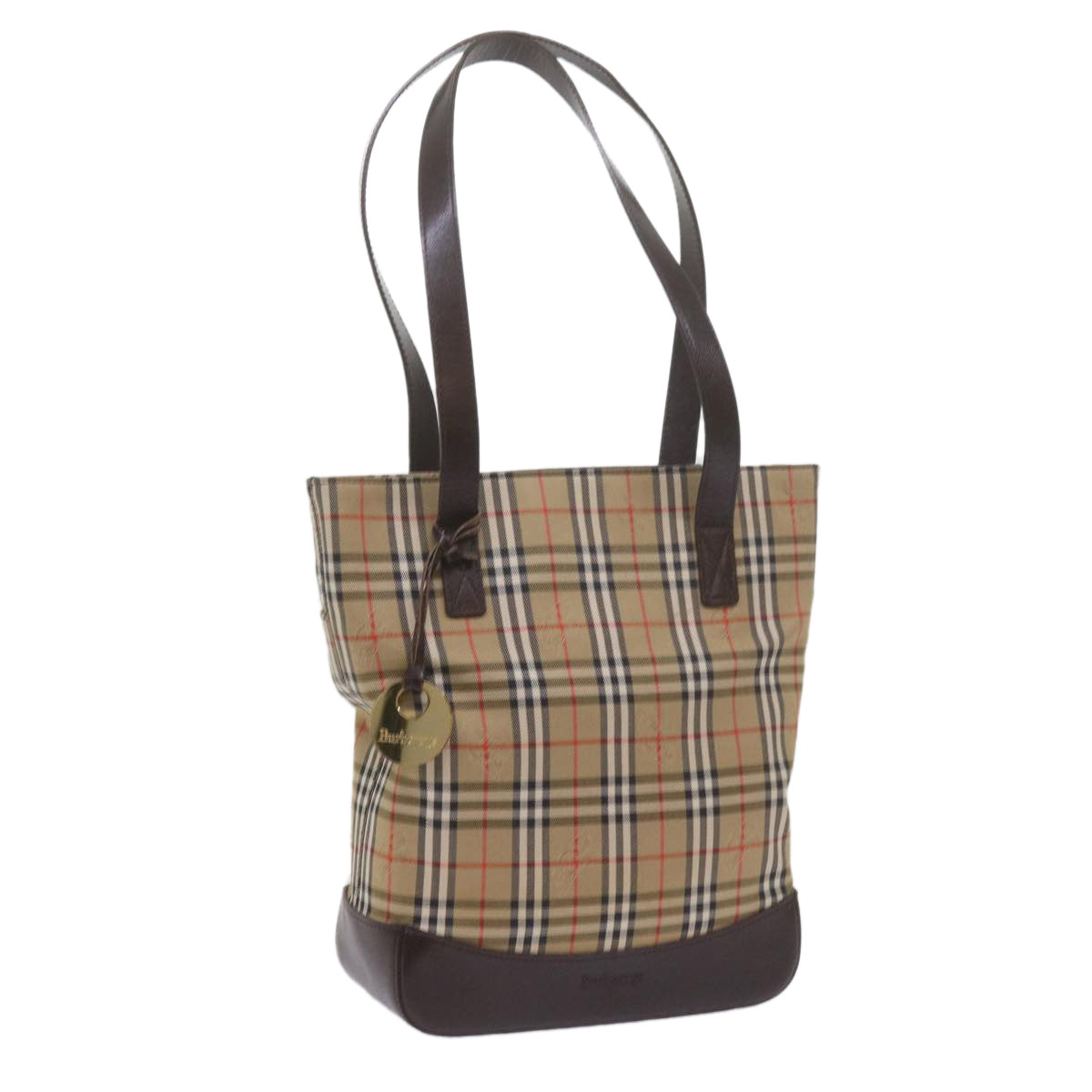BurberrySs Nova Check Shoulder Bag Canvas Beige Auth 60870