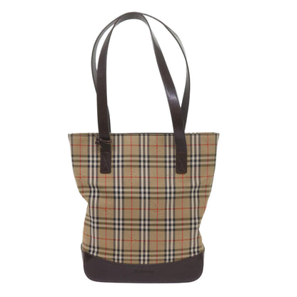 BurberrySs Nova Check Shoulder Bag Canvas Beige Auth 60870