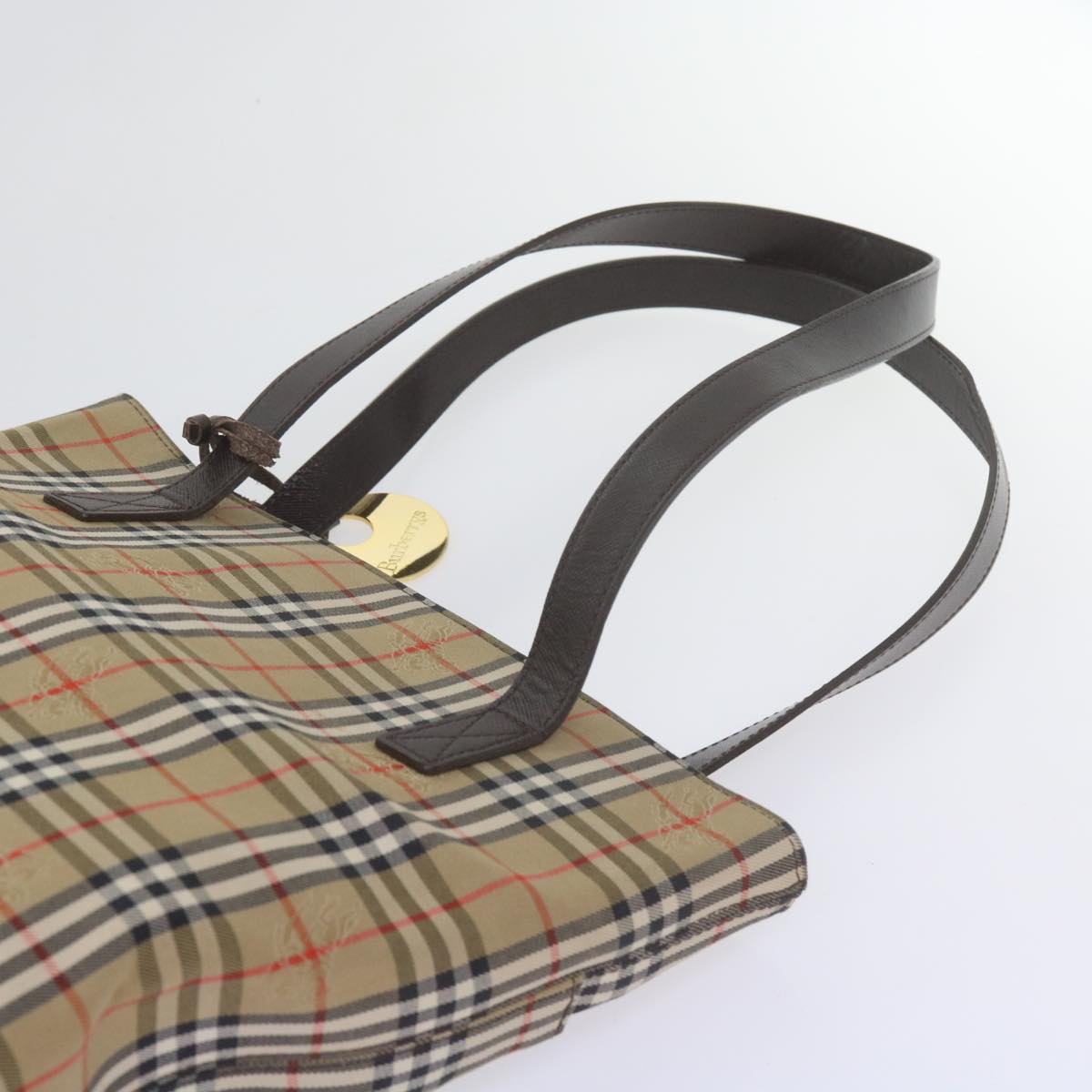 BurberrySs Nova Check Shoulder Bag Canvas Beige Auth 60870