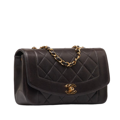 Chanel Diana 23 Chain Shoulder Bag Black Lambskin Leather Ladies Chanel