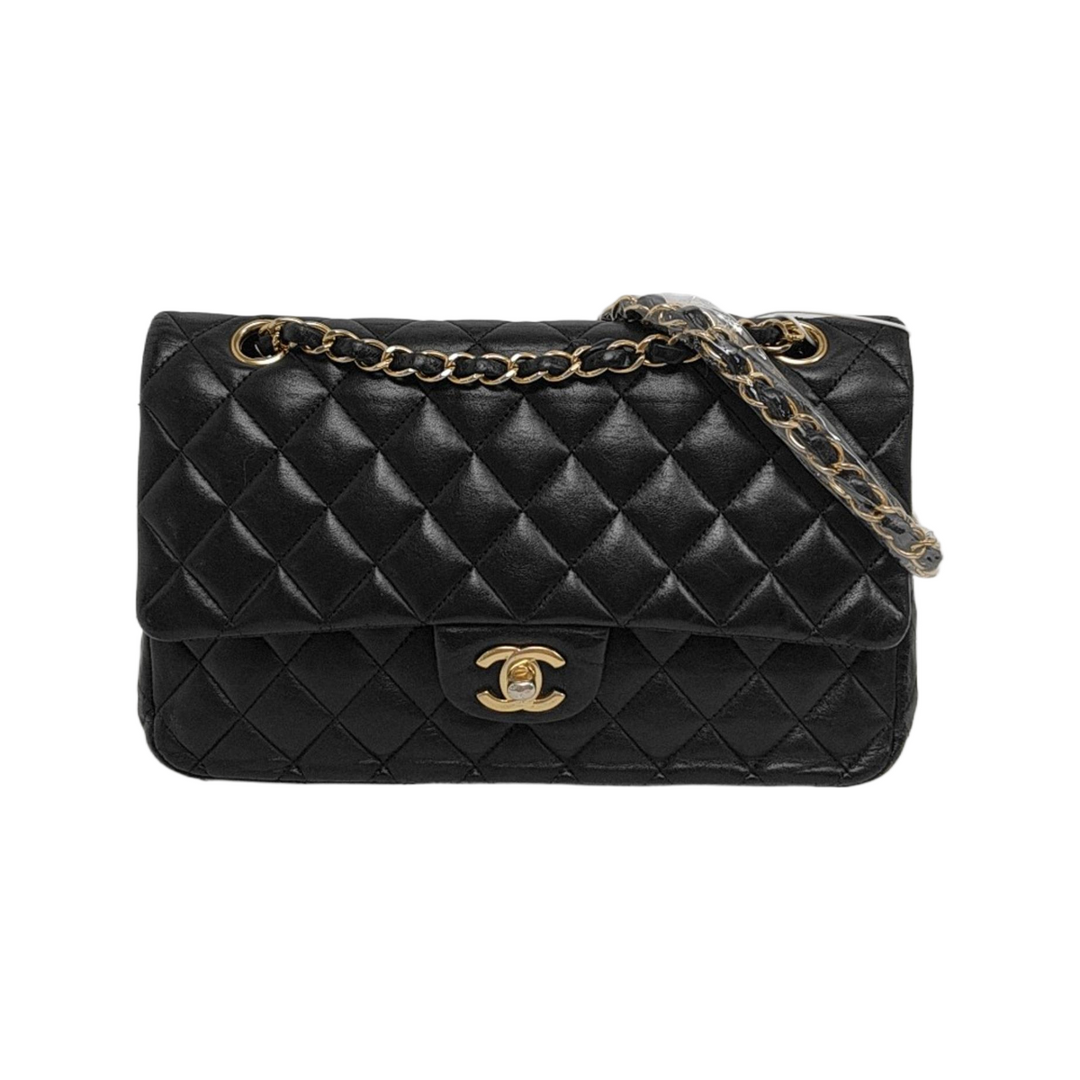 Chanel Timeless Classic Flap Medium Black Lambskin Leather Gold Hardware