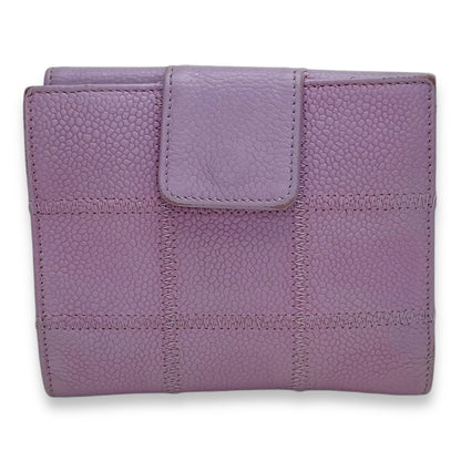 Classic Flap Pink Wallet in Caviar Leather, Silver hardware