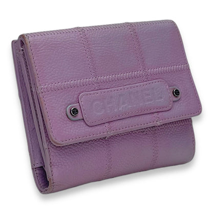 Classic Flap Pink Wallet in Caviar Leather, Silver hardware