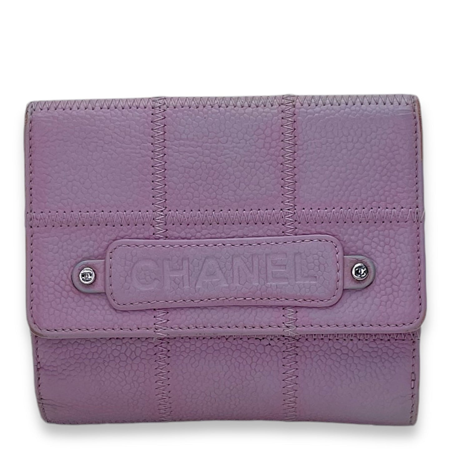 Classic Flap Pink Wallet in Caviar Leather, Silver hardware