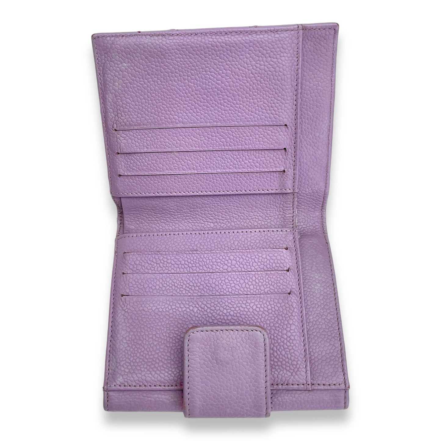 Classic Flap Pink Wallet in Caviar Leather, Silver hardware