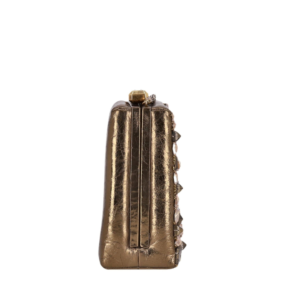 Metallic Gold Crystal Embellished Bag