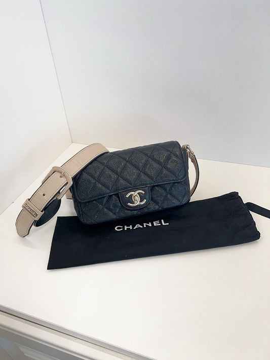 Chanel C CF mini bag **cm black Caviar leather