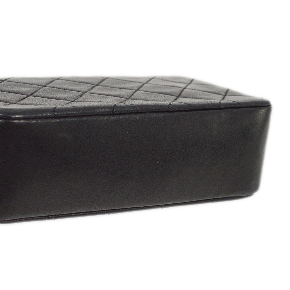 Chanel Black Lambskin Straight Flap Chain Shoulder Bag
