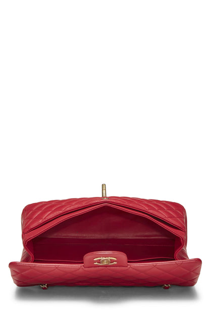 Chanel,  Pink Quilted Lambskin Classic Double Flap Medium, Pink