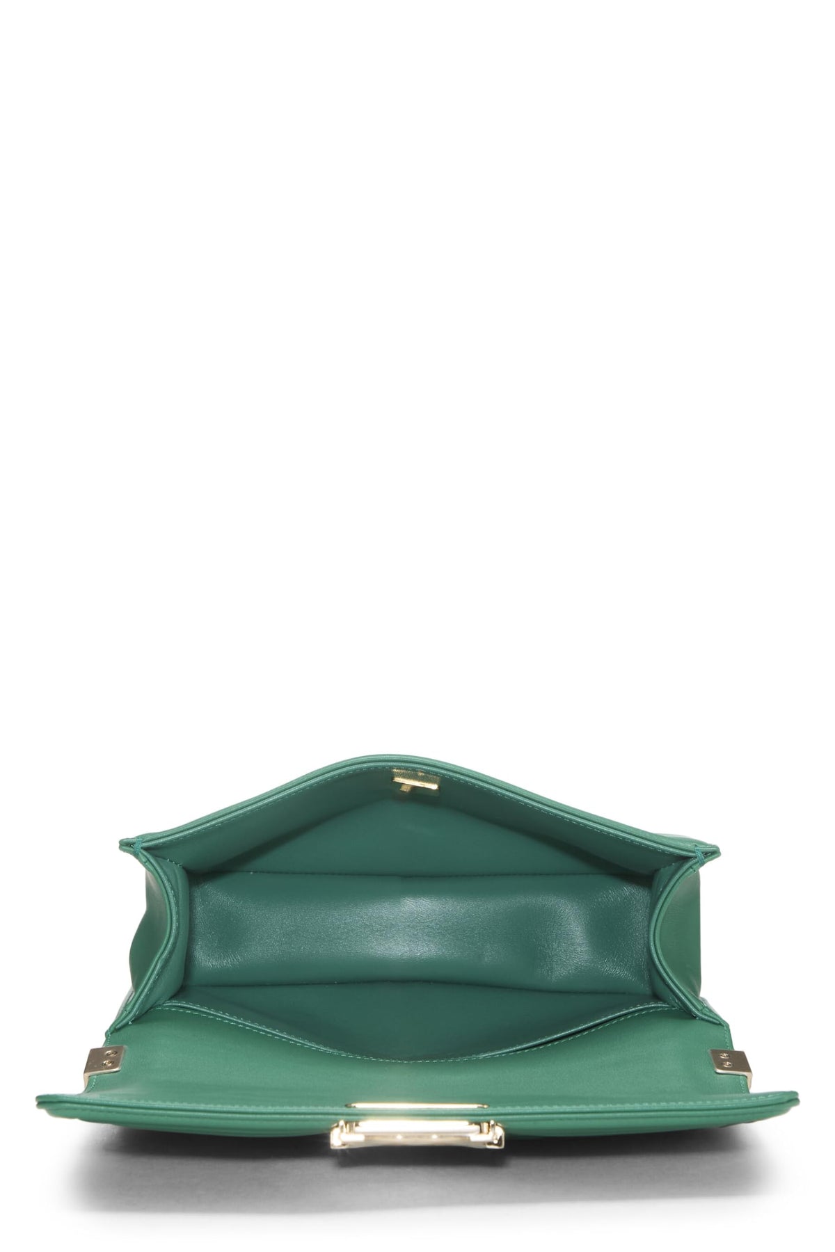 Chanel,  Green Quilted Lambskin Boy Bag Medium, Green