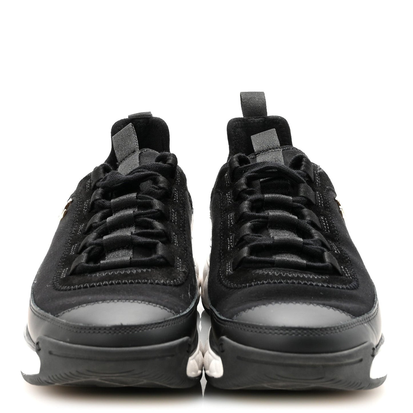 Velvet Calfskin Mixed Fibers CC Sneakers 37 Black