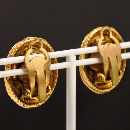 CHANEL Earring Plated Gold gold vintage COCO Mark Women Used