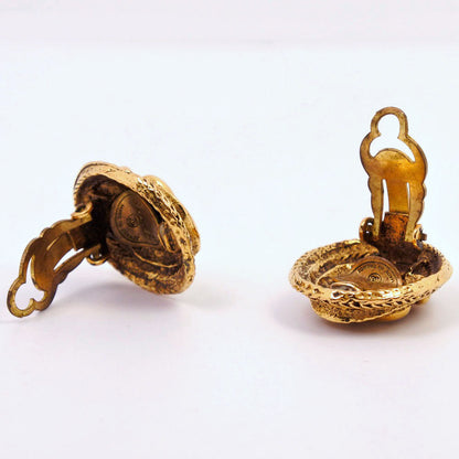 CHANEL Earring Plated Gold gold vintage COCO Mark Women Used