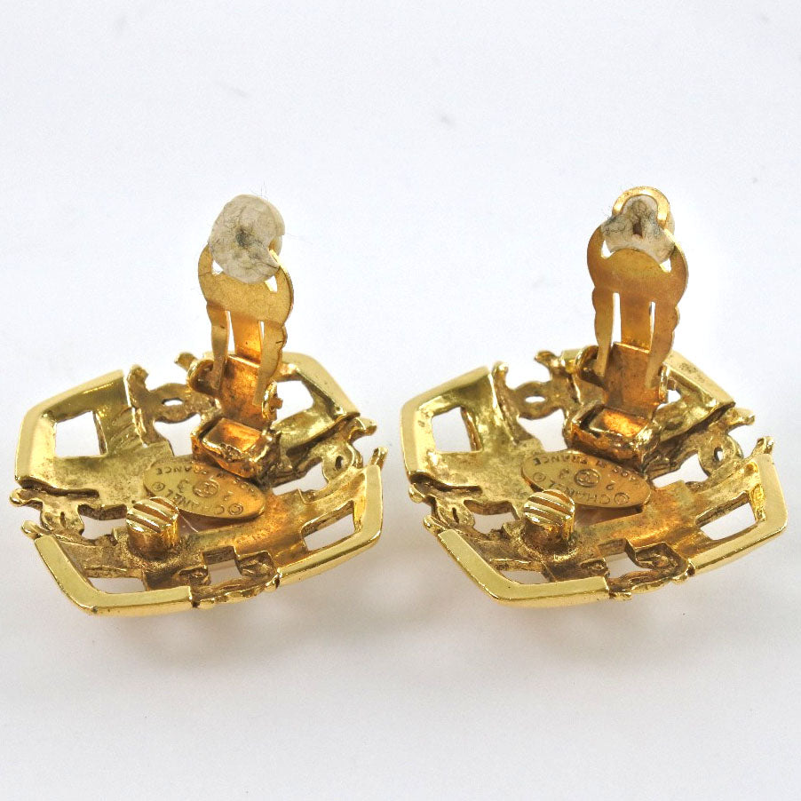 CHANEL Earring Plated Gold gold vintage COCO Mark Women Used