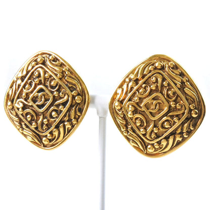 Chanel Coco Mark Gold Earrings Vintage