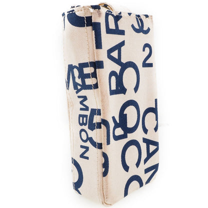 CHANEL Pouch canvas White / blue Chain pouch Women Used
