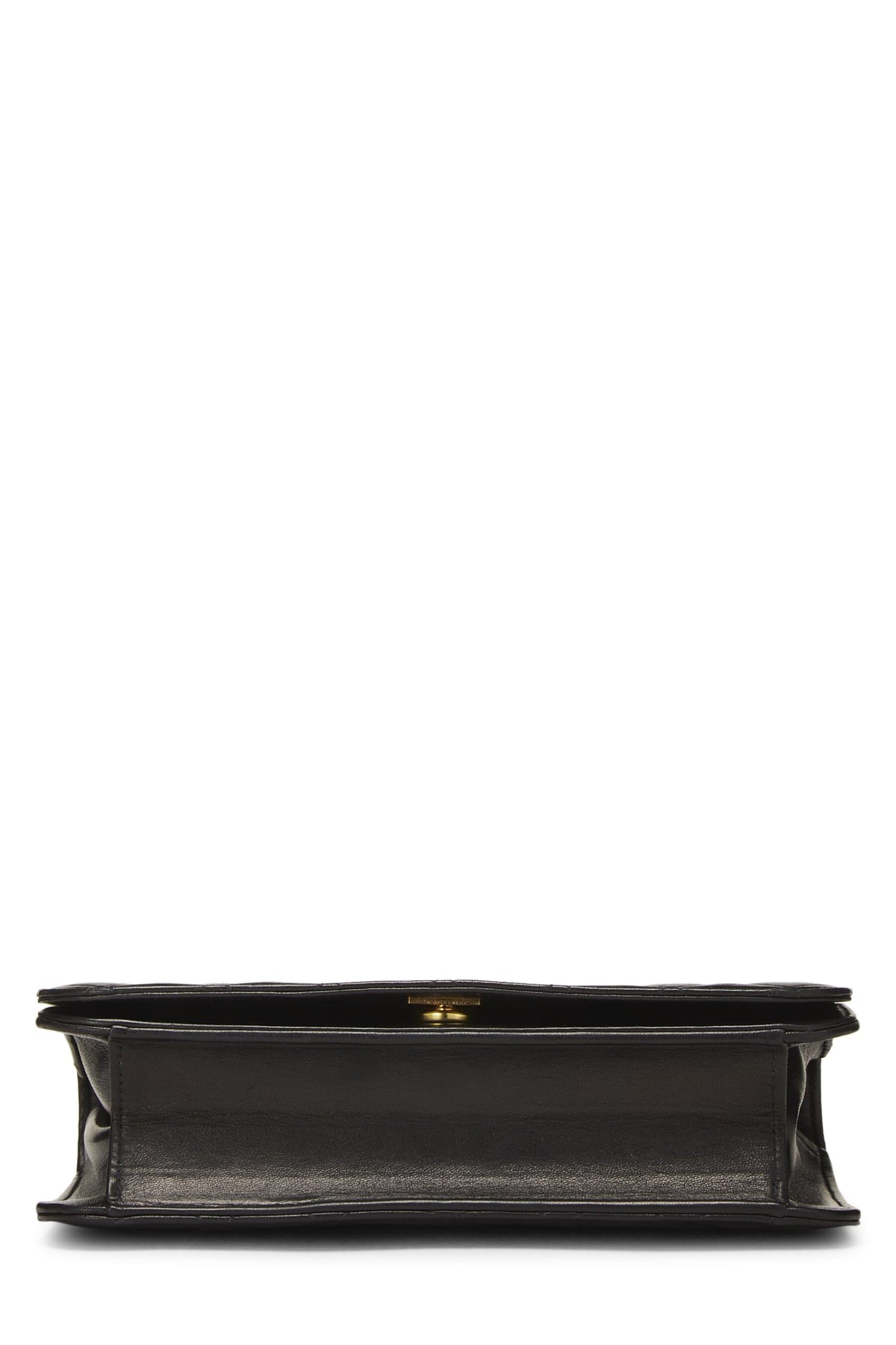 Chanel,  Black Quilted Lambskin Snap Full Flap Small, Black