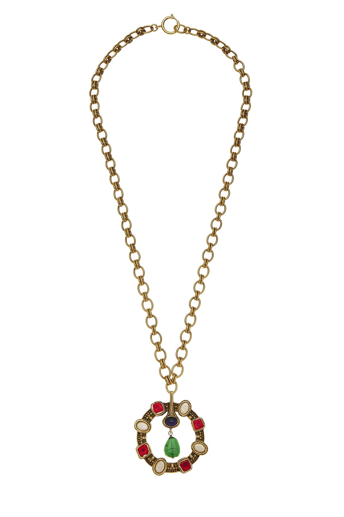 Chanel,  Gold & Multi Gripoix Pendant Necklace, Multi