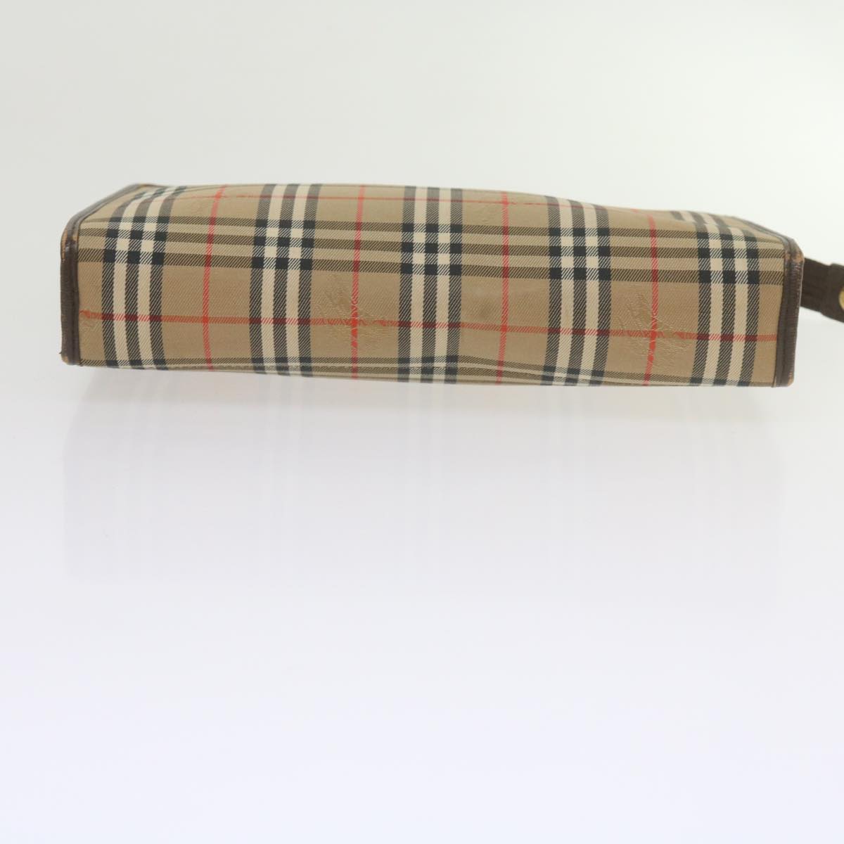 BurberrySs Nova Check Clutch Bag Canvas Beige Auth 61210