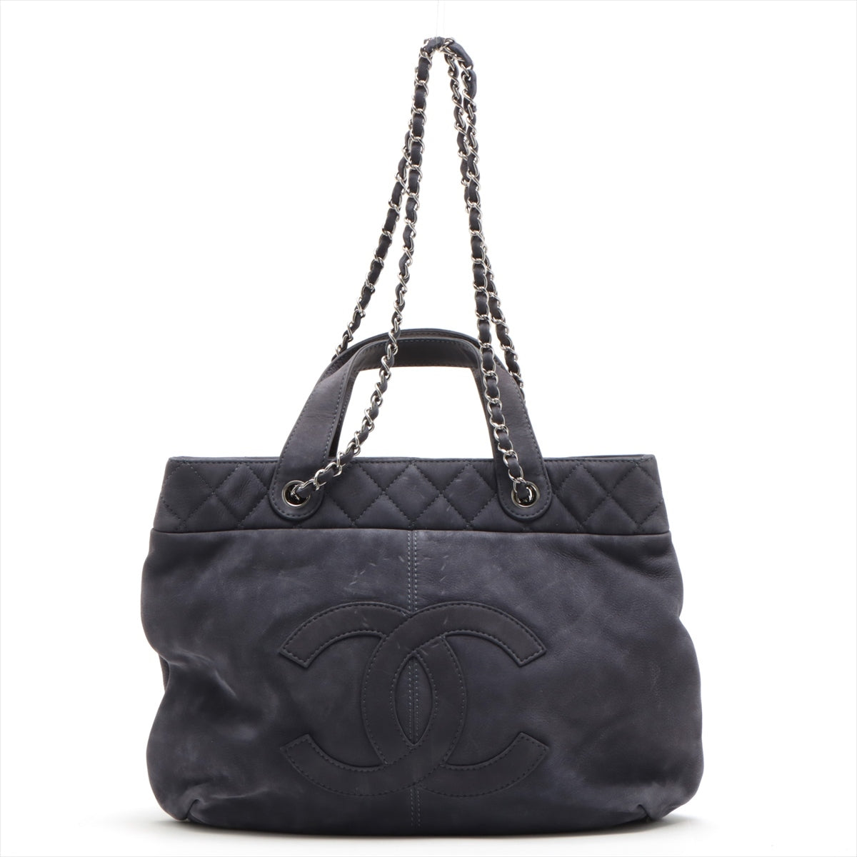 Chanel Coco Suede 2WAY Handbag Pearl Silver  17th