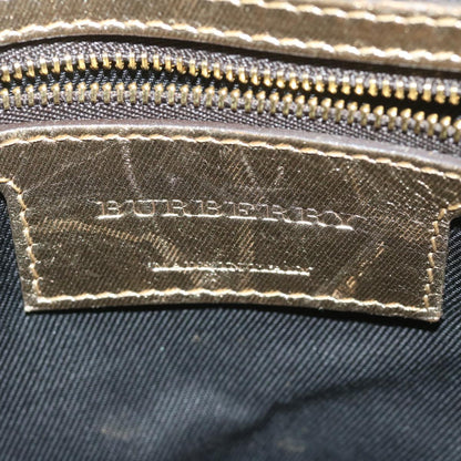 Burberry Nova Check Hand Bag Nylon Canvas Beige Auth 61344