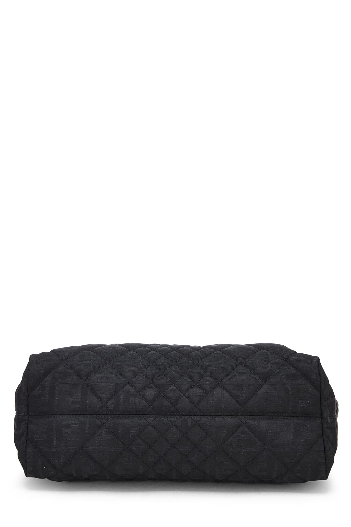 Fendi,  Black Quilted Canvas Chain Tote, Black