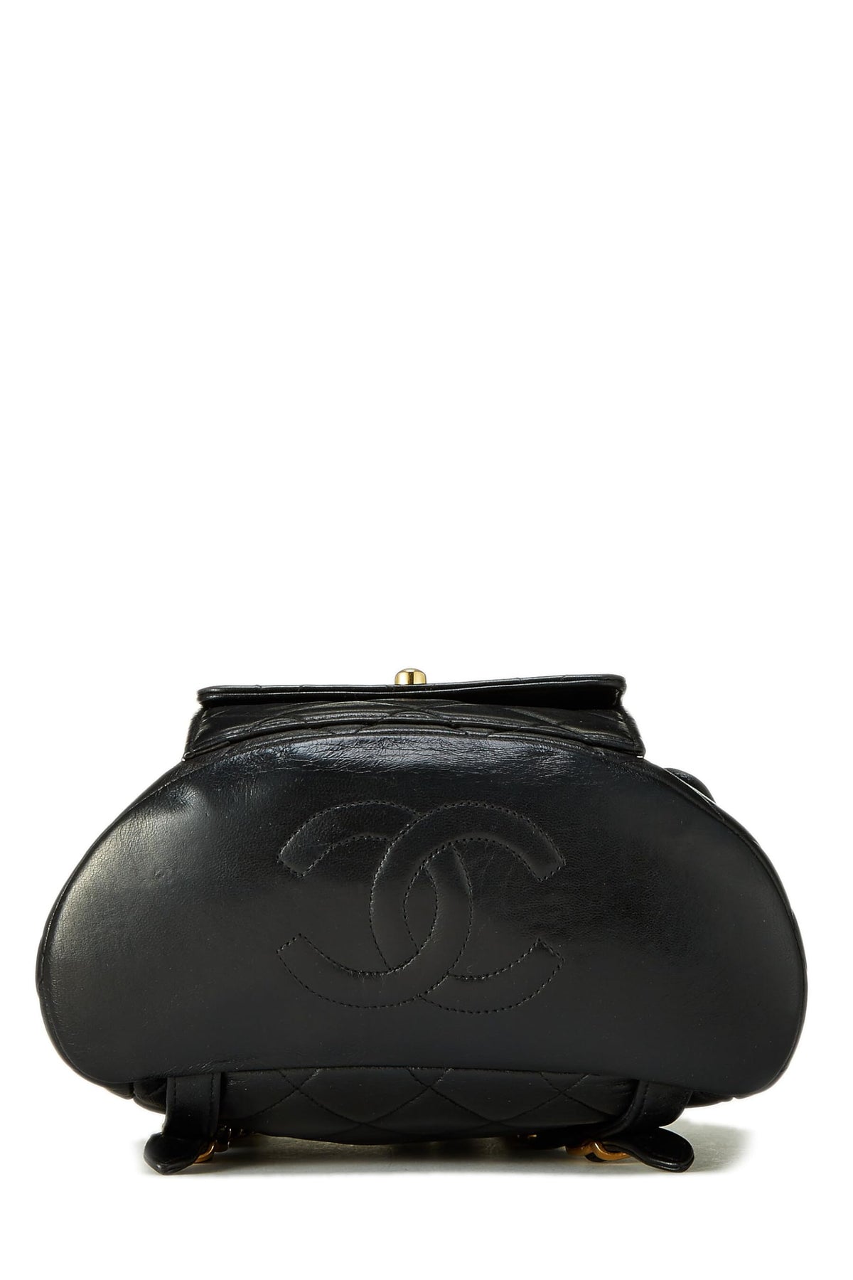 Chanel,  Black Quilted Lambskin 'CC' Classic Backpack Medium, Black