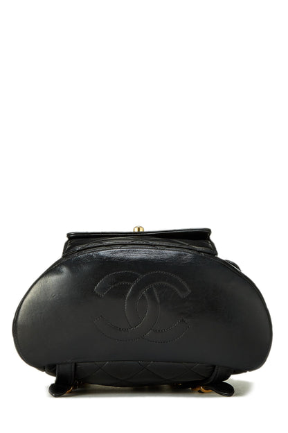 Chanel,  Black Quilted Lambskin 'CC' Classic Backpack Medium, Black