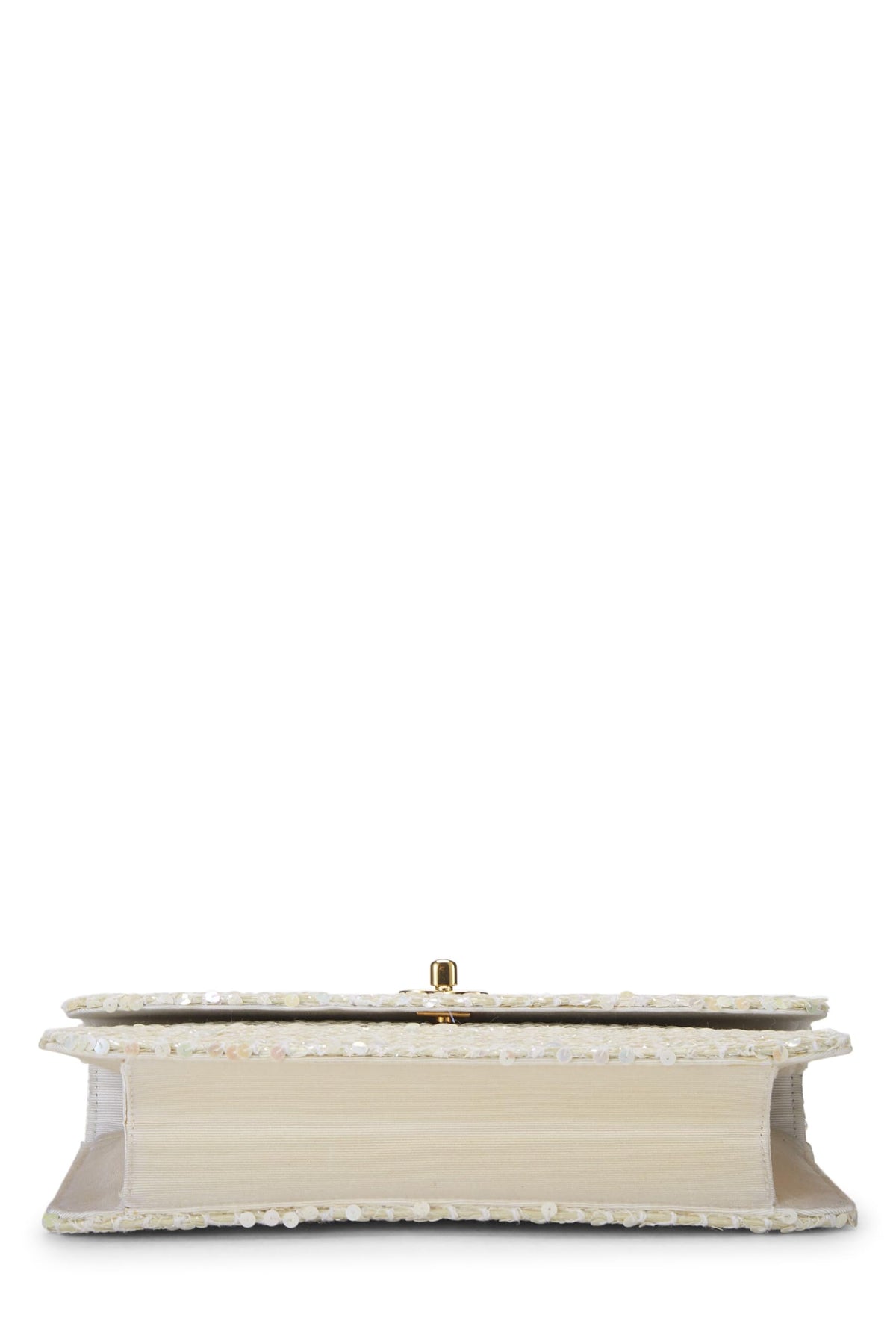 Chanel,  White Sequin Half Flap Medium, White