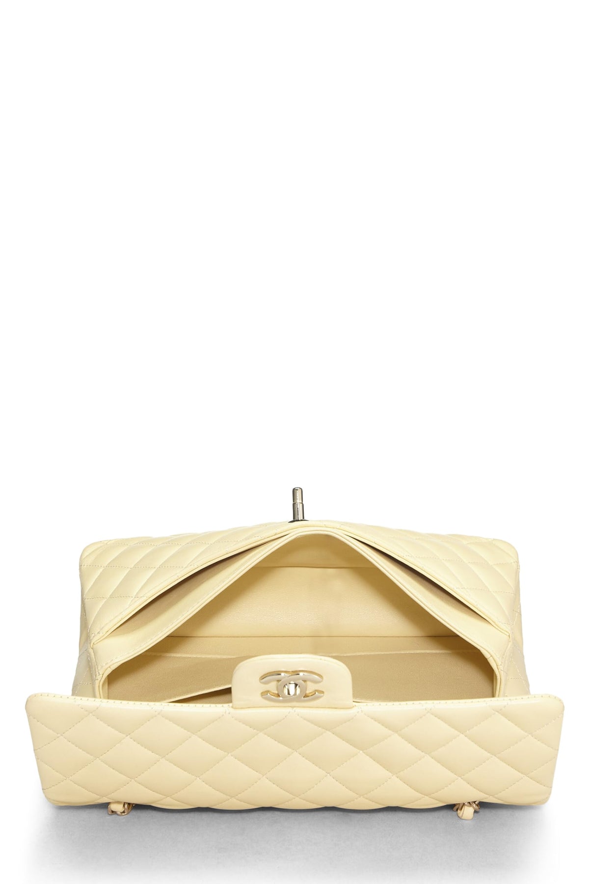 Chanel,  Yellow Calfskin Classic Double Flap Medium, Yellow
