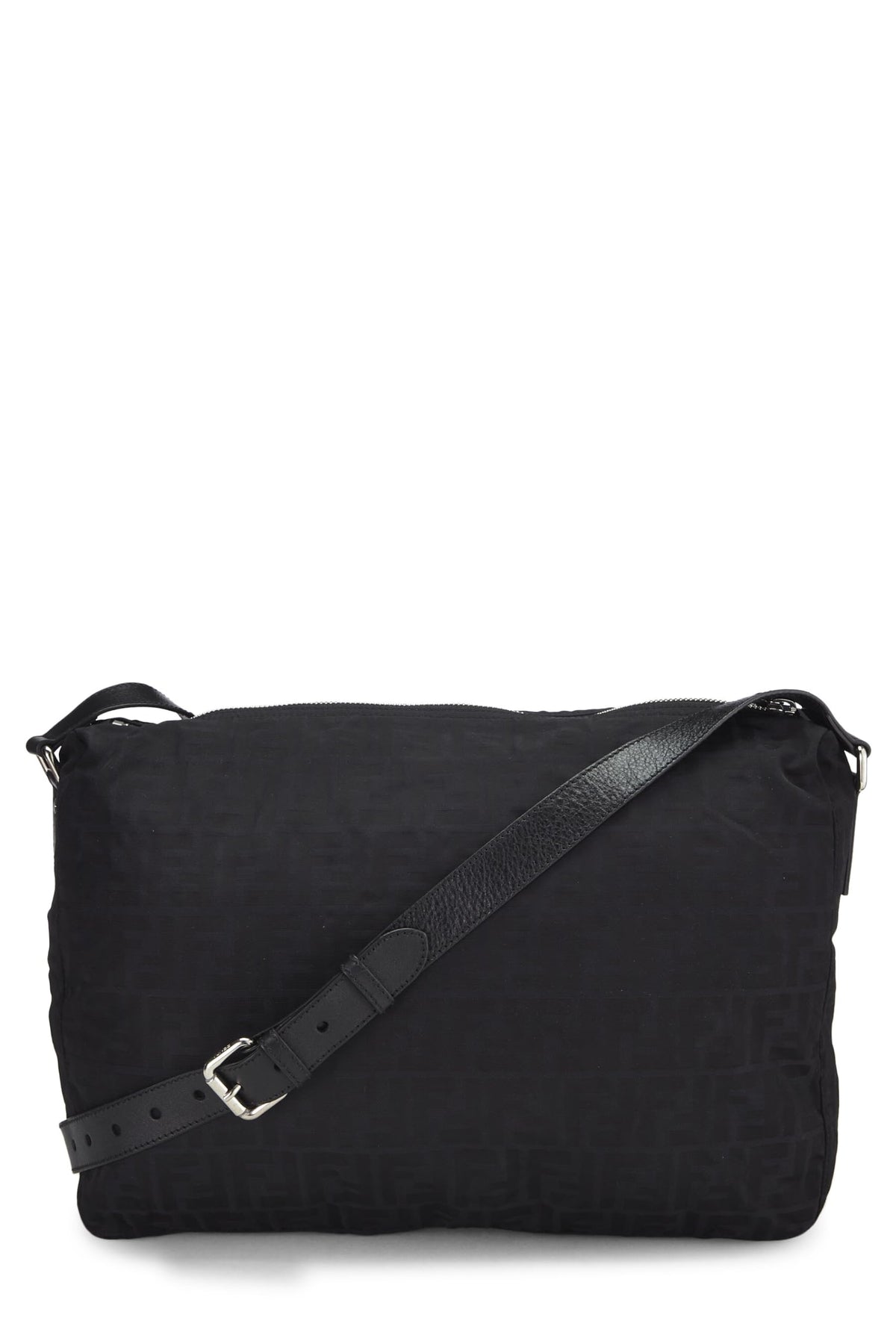 Fendi,  Black Zucchino Nylon Messenger Bag, Black