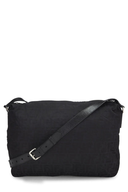 Fendi,  Black Zucchino Nylon Messenger Bag, Black