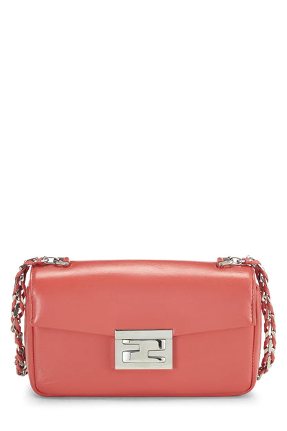 Fendi,  Pink Nappa Leather Be Baguette Mini, Pink