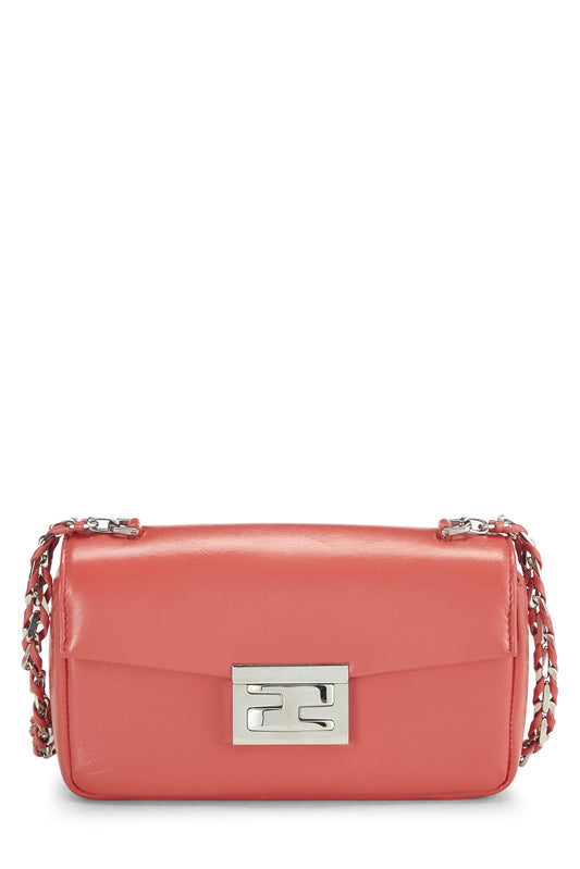 Fendi,  Pink Nappa Leather Be Baguette Mini, Pink