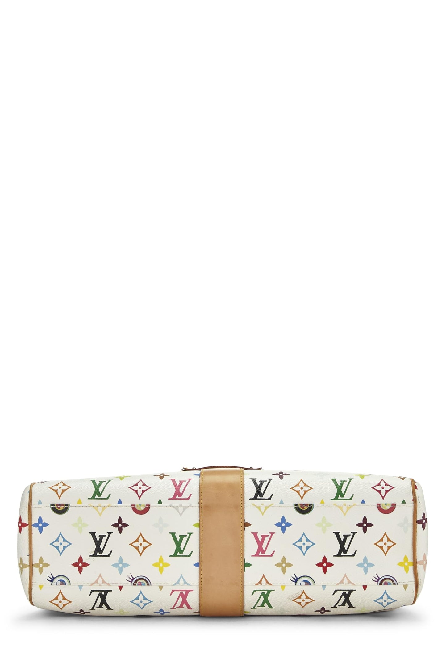 Louis Vuitton,  Takashi Murakami x Louis Vuitton White Monogram Multicolore Eye Love You Handbag, White
