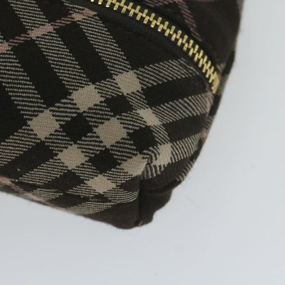 Burberry Nova Check Blue Label Chain Hand Bag Canvas Brown Auth 61800