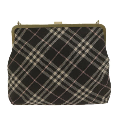 Burberry Nova Check Blue Label Chain Hand Bag Canvas Brown Auth 61800