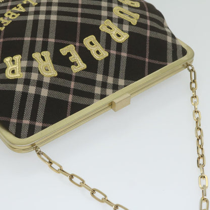 Burberry Nova Check Blue Label Chain Hand Bag Canvas Brown Auth 61800